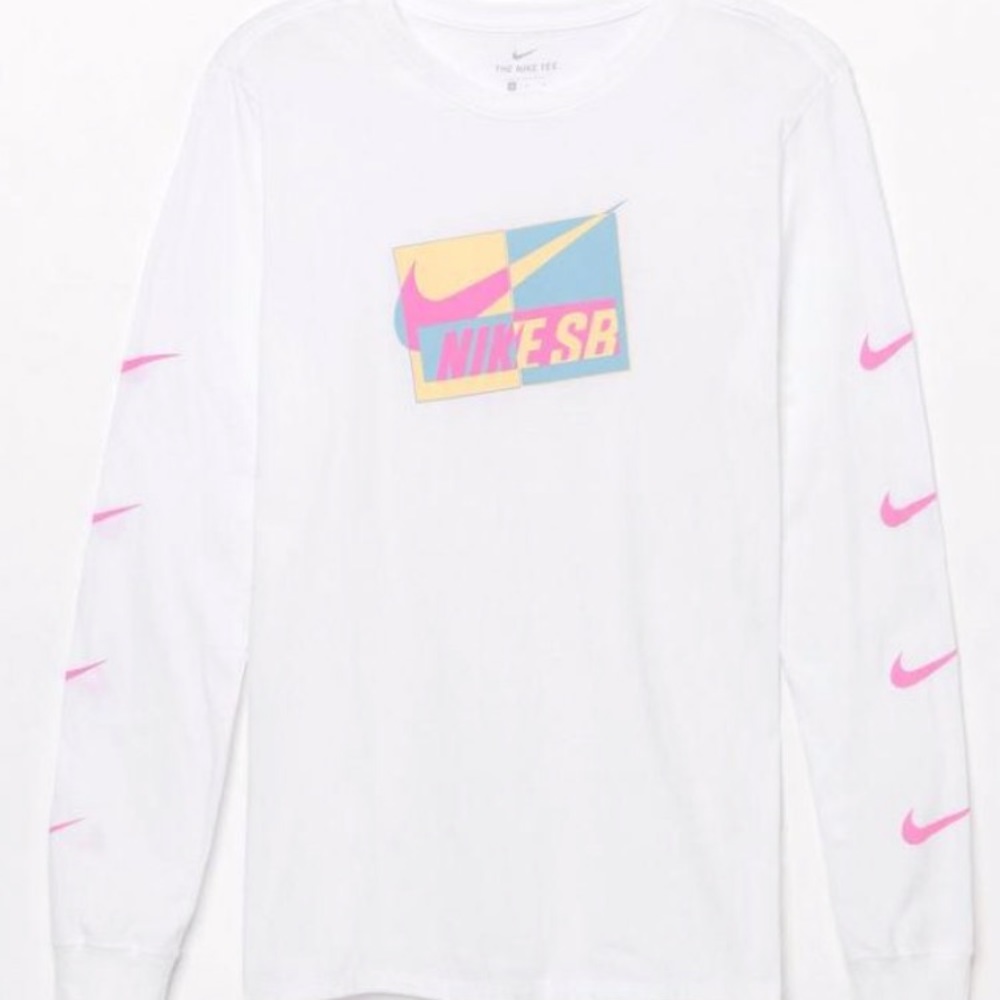 WHITE NIKE SB BIG FUTURA LONG SLEEVE TSHIRT